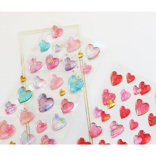 1 pcs/pack Stationery Stickers Love Diamond 3D Crystal Diary Planner Decorative Mobile Stickers Scrapbooking DIY Craft Stickers