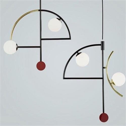 Nordic Loft Bedside Geometry Pendant Lamp Creative Art Design Living Room Hotel Art Deco Hanging Light Fixtures