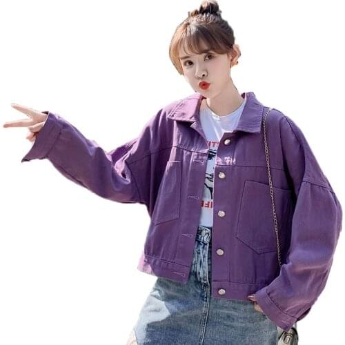 New Denim Women Clothing Spring Autumn Cowgirl Outerwear Long Sleeve Ladies Jacket Single-Breasted Blouse With Big Pockets