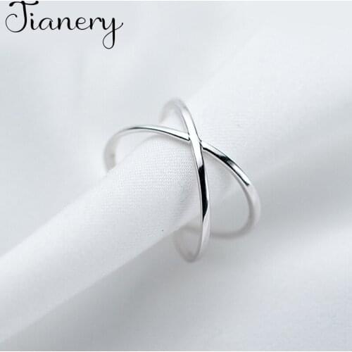 Charming Boho Korean Open Adjustable Size Cross Rings for Women Wedding Ring Jewelry Valentines Day GIFT
