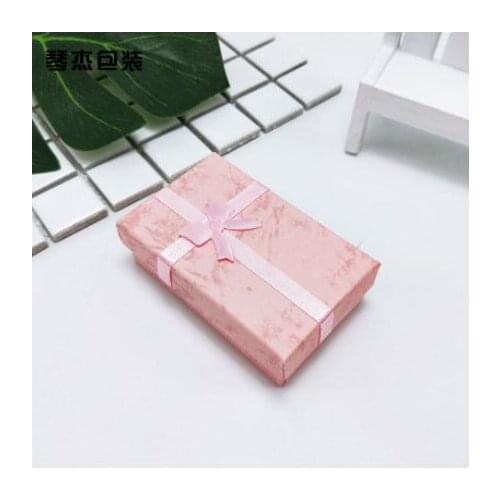 Wholesale 96pcs/lot Pink Paper Necklace Gift Box Wedding Decoration Earrings Necklaces Packaging Boxes Cute Jewelry Box