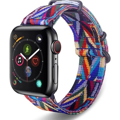 Nylon braided strap for Apple Watch, 40/44/38/42mm wrist strap Apple Watch series 6/5/4/3/2/1 strap multicolor versatile strap