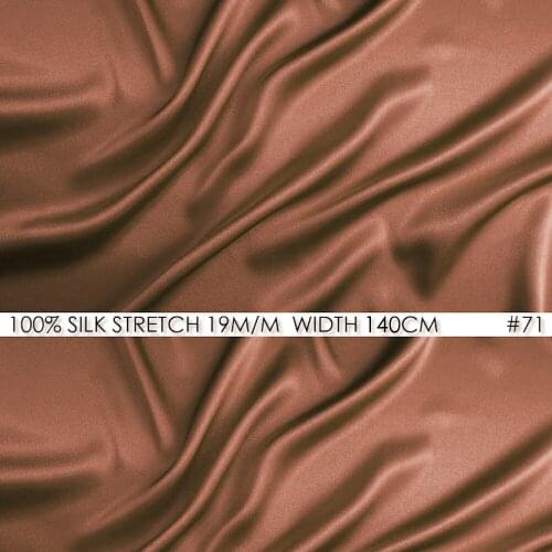 Silk stretch satin 140 cm, width 19momme 100% Silk Fabrics For Shirts and Dresses Deep RosyBrown NO 71