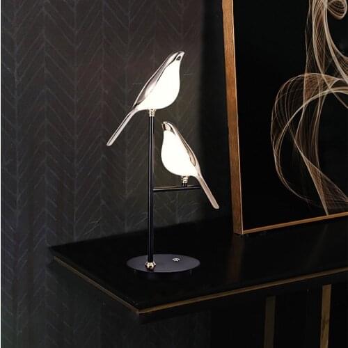 Modern Simple LED Table Light Bedroom Bedside Rotatable Zinc Alloy Desk Lighting Fixtures Bird Deco Study Room Reading New Lamp