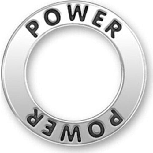 Alloy Antique Silver Plated Two sides engraved power names charms pendants