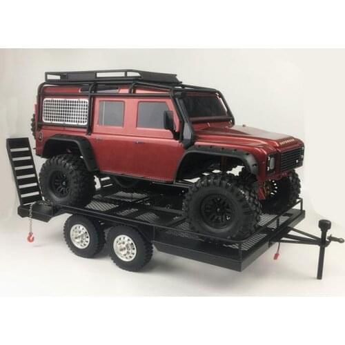 Bouble Axis Heavy Duty All Metal Trailer for 1/10 Rc Rock Crawler Truck Traxxas Trx4 Axial Scx10 90046 90047 Cc01 D90 TRX-6 G63