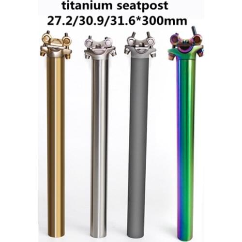 Bicycle titanium seatpost 27.2/30.9/31.6x300mm ultralight mtb ti seatpost XC DH road bike seat rod riding parts dropper