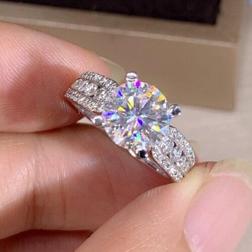 CAOSHI Gorgeous Trendy Bridal Wedding Rings with Shiny Round Shaped Zirconia Promise Ring Timeless Jewelry Party Accessories