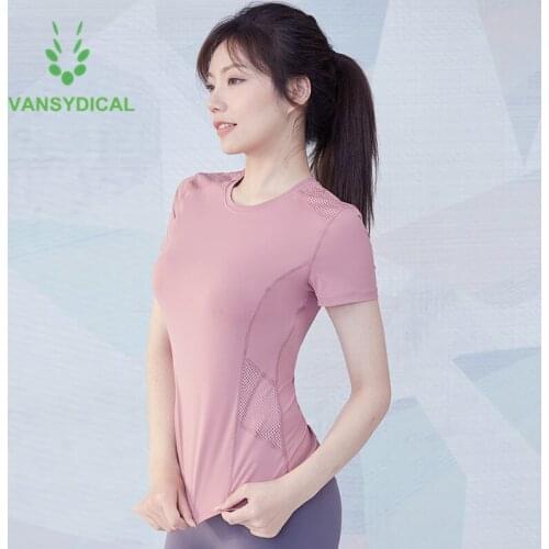 Women Breathable Mesh Running Fitness Sports T-shirts Slim Gym Yoga Shirts Short Sleeve Workout Training Jogging Sportswear Top