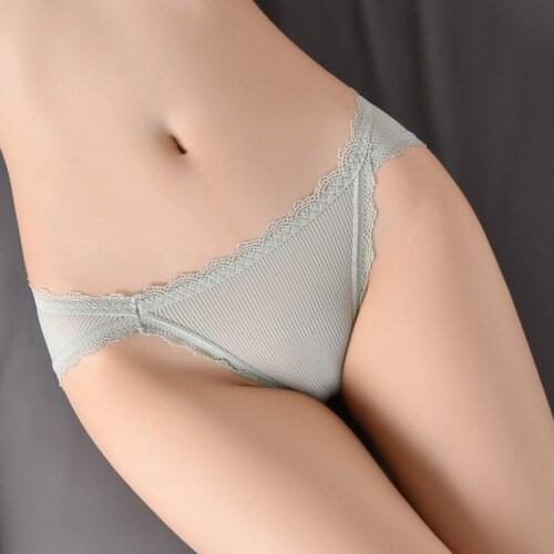 Women Ice Silk Panties Seamless Briefs Sexy Lace Underwear Low Waist Female Lingerie Panty Soft Underpants New