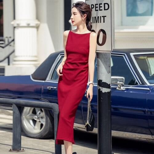 French Style Summer Women Elegant White Strap Dress Lady Robe Vintage Solid One-Shoulder Split Mixi Dress Female Vestidos