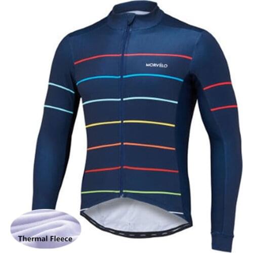 Morvelo Winter Thermal Fleece Cycling Jersey long sleeve Ropa ciclismo hombre Bicycle Wear Bike Clothing maillot Ciclismo