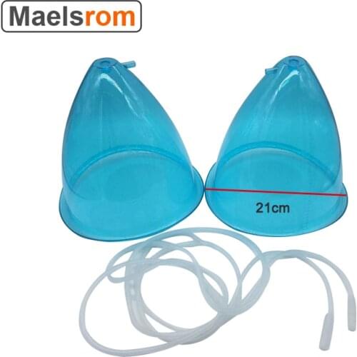 The Blue XL Size 21cm Vacuum Suction Cup For Breast Enhancer Buttock Lifting Chest Enlargement Suction Massager 2pcs