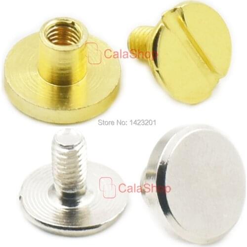 20 Pcs / Lot 9mm 3/8" Head Button Stud Screwback Leather Screw Nickel Gold For Belt Leather Bag Handbags Leather Crafts DIY