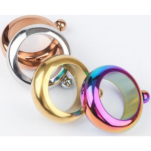 3.5oz Stainless Steel Bangle Bracelet Hip Flask Rainbow Liquid Alcohol Vodka Whiskey Drinkware LX8720