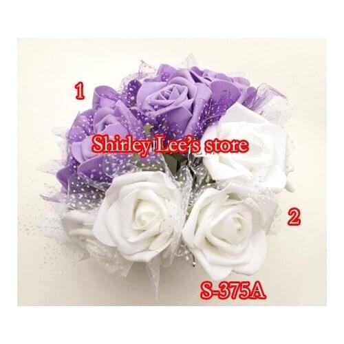 80 BUNCHES =480 Fabulous (5CM) Medium FOAM ROSE FLOWER BUNCH W/ORGANZA MESH,WEDDING FLOWER DECORATION.*(FREE SHIPPING BY EMS)