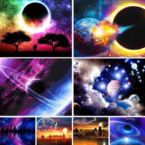 5D DIY Diamond Painting Space Cross Stitch Kit Full Drill Square Embroidery Mosaic Landscape Picture of Rhinestones Home Decor