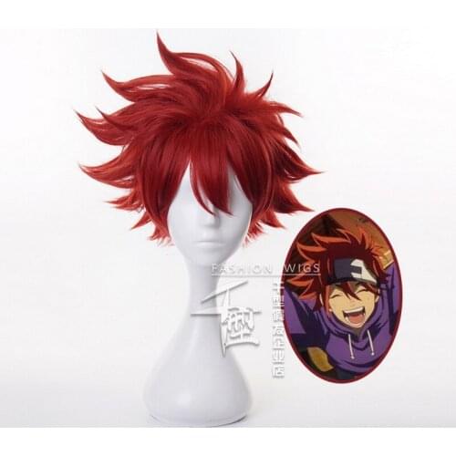 Anime Game SK8 the Infinity Reki Short Red Cosplay Wig Synthetic Hair Puffy Halloween Costume Party Wigs