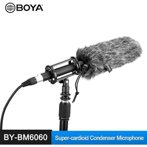 BOYA BY-BM6060 Professional Shotgun Microphone Super-Cardioid Condenser Mic for Canon Nikon Sony Panasonic Video DSLR Camcorder