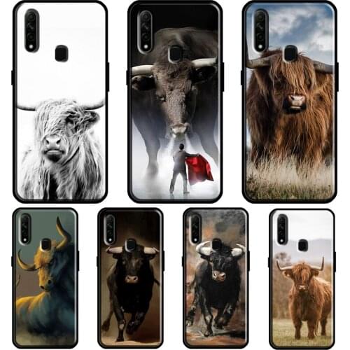 Bull Animal For OPPO A15 A1K A3S A5S A52 A72 A91 A83 A93 Find X3 Pro Reno 2 Z A5 A9 A31 A53 2020 Case