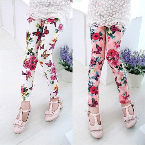 Floral Print Milk Silk Baby Leggings Girls 2020 Summer New Infant Kids Girl Ankle-length Pants Childrens Clothing