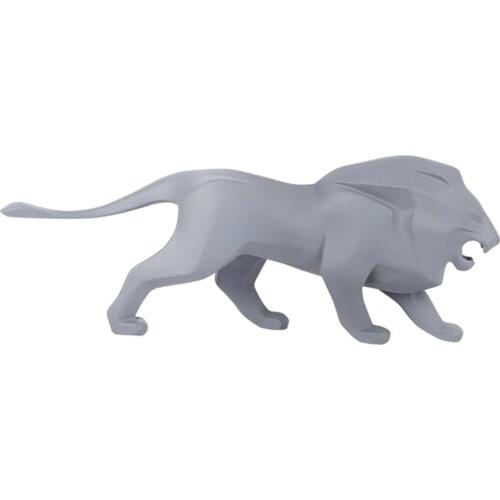 Geometric Lion Statue Ornament Abstract Lion Sculptures Animal Figurines Hotel Home Decoration