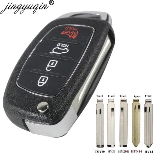 Jingyuqin 4 Buttons Flip Folding Remote Key Shell Fob Case For HYUNDAI Mistra Santa Fe Sonata Tucson Accent I30 I40 I45 Replace