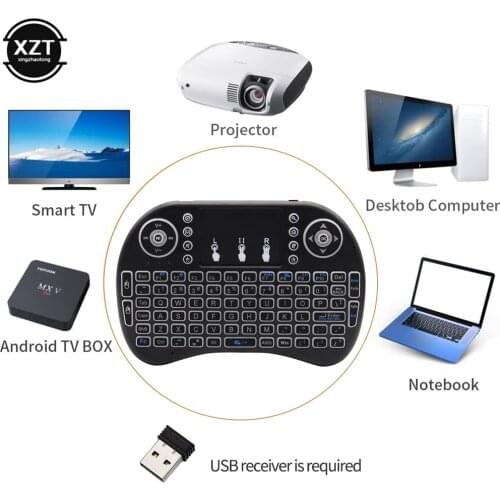 I8 Wireless Keyboard Backlit 2.4ghz Mini English Russian Touchpad Keyboard Air Mouse Remote Control for Laptop TV BOX Projector