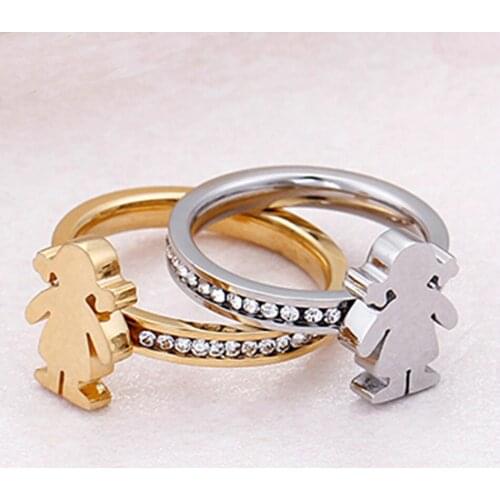 Boy And Girl Stainless Steel Ring Jewelry For Women Fashion Gift Newest Joyas De Acero Inoxidable Para Mujer RBJKDKBD