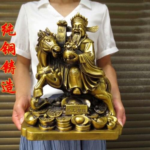 2021 HOME SHOP Company Business booming Money Drawing bring good luck money God of wealth MA SHANG FA CAI brass HORSE statue