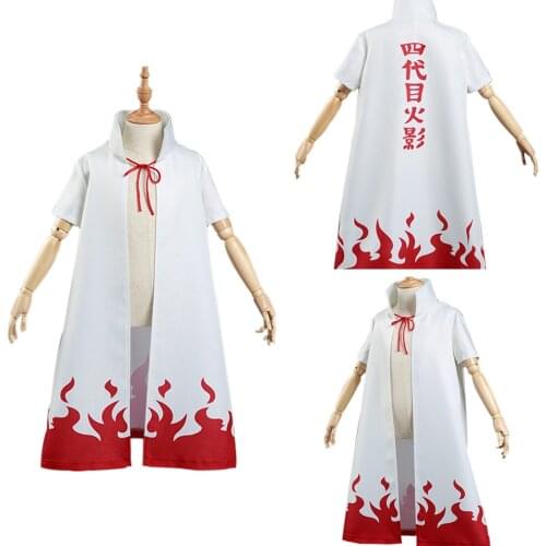 Anime 4th Hokage Namikaze Minato Cosplay Costume Kids Cloak Coat Halloween Carnival Suit