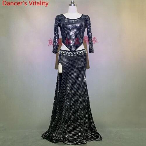 Women Belly Dance Competition Outfits Customized Sexy Top Fishtail Skirt Oriental Indian Dancing Performance Costume Stage Wear