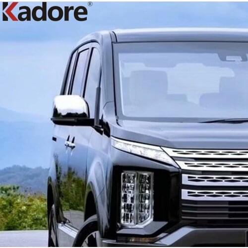 For Mitsubishi Delica 2020 2021 ABS Chrome Rearview Mirror Cover Trim Rearview Mirror Decoration Car Styling Accessories