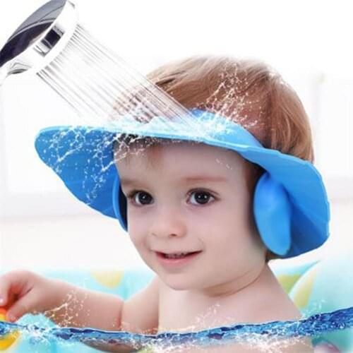 Adjustable Baby Care Safe Shower Caps Waterproof Shampoo Cap Children Ear Guard Protect Kids Bath Visor Haircut Hat Shampoo Cap