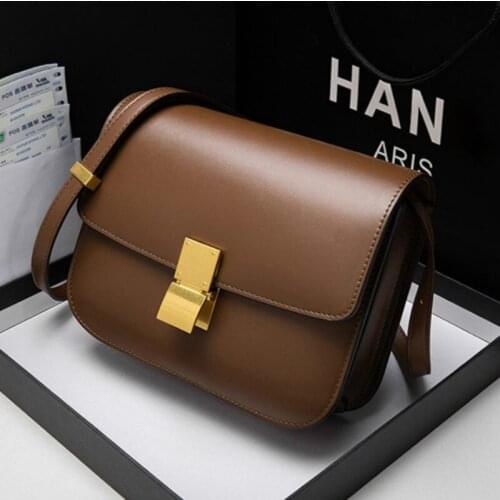 Luxury Genuine Leather Women Shoulder Bag Brand Design Handbag Purse Fashion Crossbody Tofu Bag for Women Summer Flap Bags