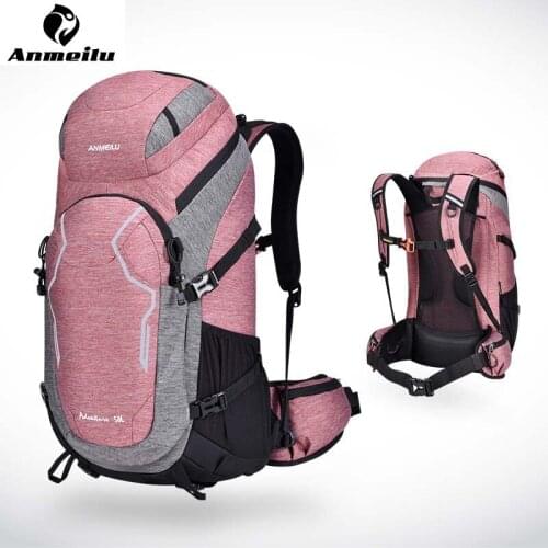 Anmeilu 50L Large Capacity Rainproof Cycling Backpack Running Backpack Tear Resistance Climbing Hiking Camping Marathon Knapsack