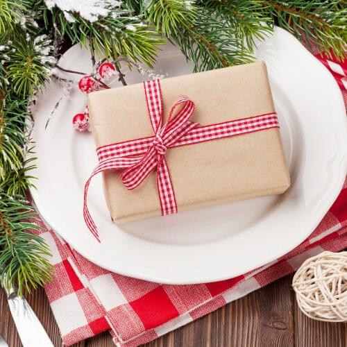 9 Yards/Roll 15mm 25mm Red Gingham Ribbon Lattice Plaid Printed Ribbons for Hair Accessories Craft and Christmas Gift Wrapping