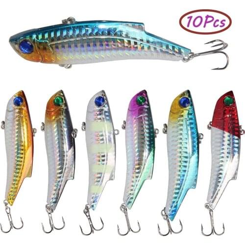Shaddock 10Pcs Lead Fishing Lures 8.9cm 26.9g Hard VIB Bass Trout Lure With Two Sharp Treble Hooks Carp Fishing Accessories