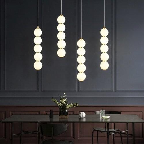 The modern clusters of glass ball bedroom restaurant droplight stylist character ins web celebrity bar droplight