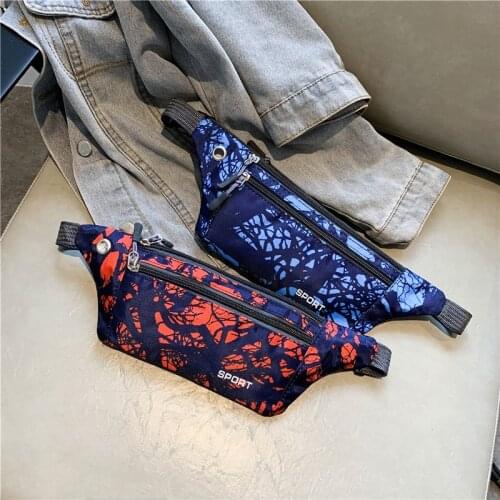 Printed Branches Women Waist Bags Large Capacity Canvas Fanny Pack With Zipper Female Casual Travel Banana Bags