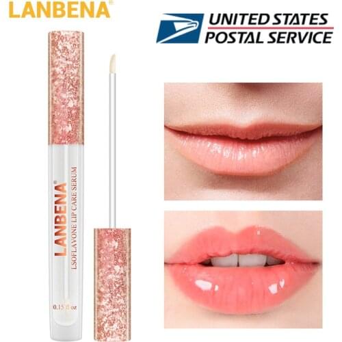 LANBENA Lsoflavone Lip Care Serum Lip Plumper Lip Mask Increase Lip Elasticity Reduce Fine Lines Repairing Moisturizing Beauty