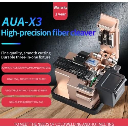 High Precision Fiber Cleaver AUA-X3 FTTH Cable Fiber Optic Cutting Knife Tools Cutter Three-in-one clamp slot 24 Surface Blade