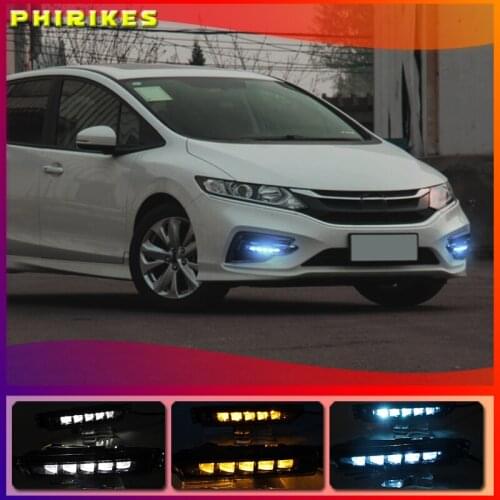2pcs LED Daytime Running Light For Honda Jade 2017-2018 Turn Signal Relay Waterproof Car DRL