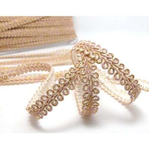 3 Yards 3/8 Inch Rose Gold Glittery Gimp Braided Trim|4 Colors|French Gimp Braided|Scroll Braid Trim