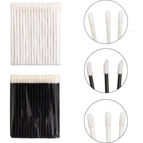 50pcs Disposable Makeup Lip Brush Lipstick Glossy Wands Cleaner Mascara Applicator For Eyelash Extension Cosmetic Tools