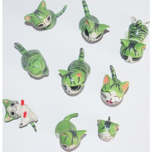 9pcs/set Cat modeling decoration girl gift baby toys for children/diy Creative ice cream baking landscaping dolls/crafts