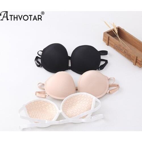 ATHVOTAR Lace Invisible Bra Strapless Push Up Bras Sexy Female Lingerie Brassiere Without Straps Women Bralette Underwear