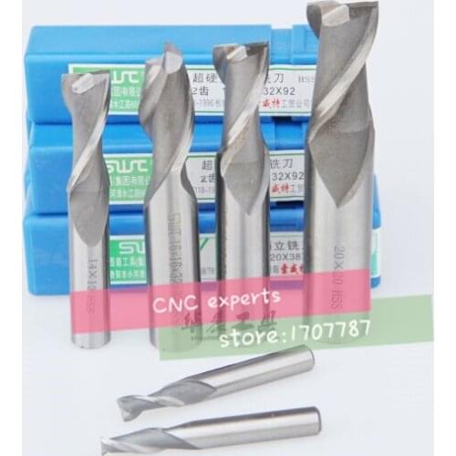 Free Shipping 2pcs/set 2F-14.5~18 HSS & Aluminium End Mill Cutter CNC Bit Milling Machinery tools Cutting tools.Lathe Tool