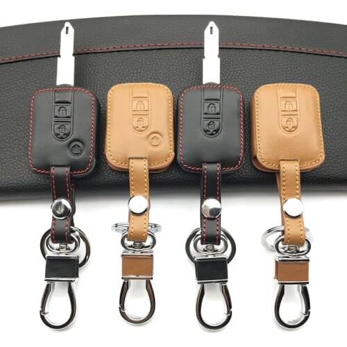 For Nissan Navara Qashqai Micra Almera 2 / 3 Buttons Top layer Leather Car Key Cover Case Fob Remote High Quality Protect Shell