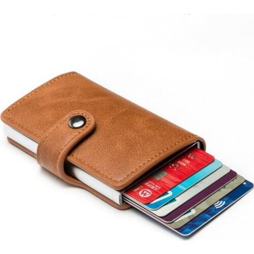 Business Men Slim Casual Card Holder Wallet Protector Smart Purse Card Case Metal RFID Aluminum Box ID Holder For Men&Women 2021